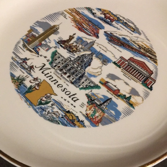 Vintage Minnesota Tourist Souvenir Collectible Ceramic Plate For Display Decor - Picture 8 of 16